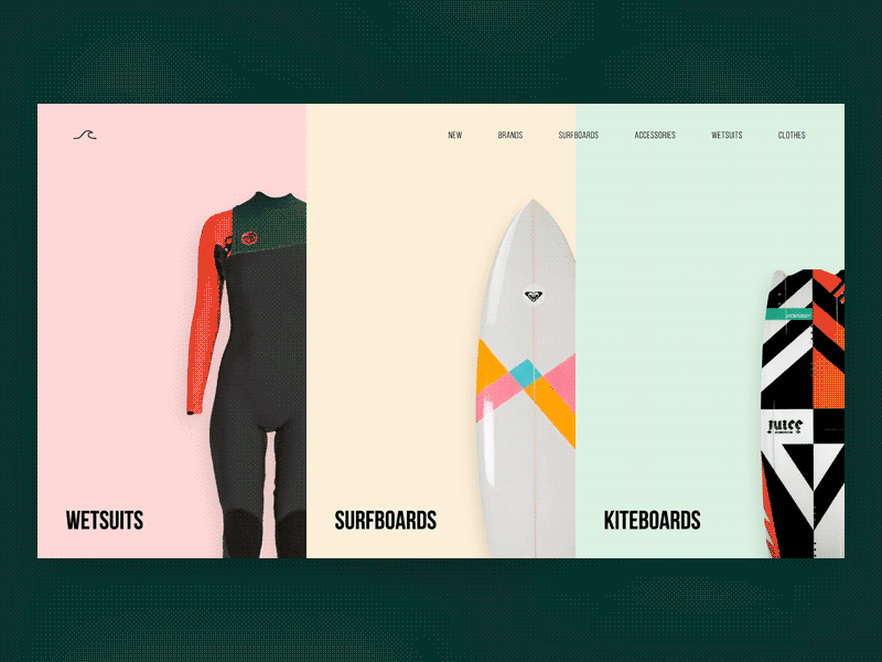 Surf shop design minimal shop surf surf shop ui ux web web design