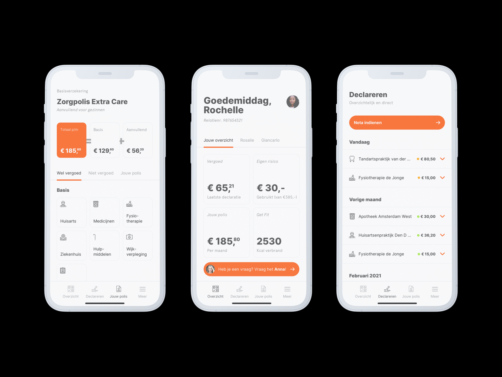 Insurance app by Mara Kraaijenbrink for Incentro Interactive on Dribbble