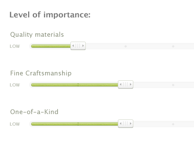 Importance Sliders