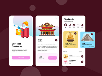Travel app design illustration mobile app ui