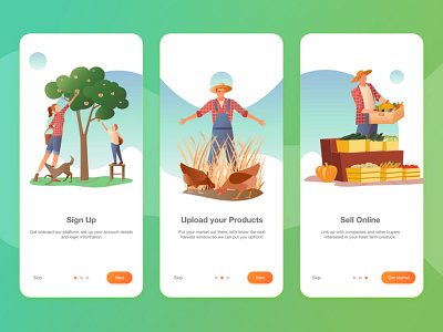 Online Farm Onboarding agriculture app application art brand design farm illustrator mobile ui ui uidesign uiux webdesign website