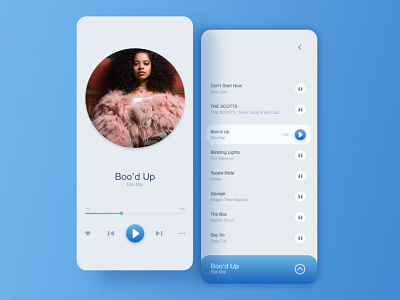 music player app application design illustration minimal mobile mockup music music app ui uiux