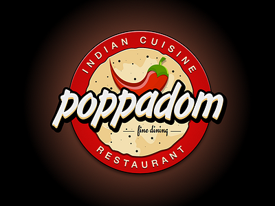 Logo for an Indian cuisine Restaurant brand branding cuisine design dining identity indian logo poppadom restaurant