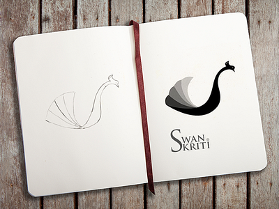 Swan Skriti bird clothes ethnic fashion illustration indian inking logo looks vector