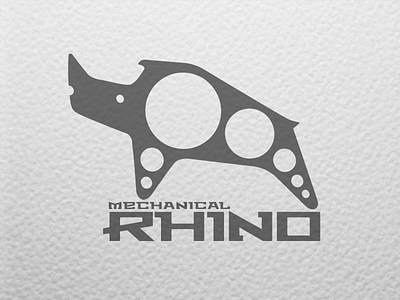 Mechanical Rhino branding illustration industrial logo machine mechanical metal rhino tool