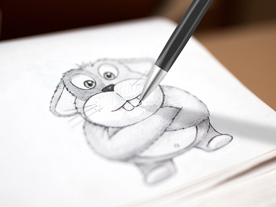 Gloton drawing gloton greedy eater guinea pig hogger pencil