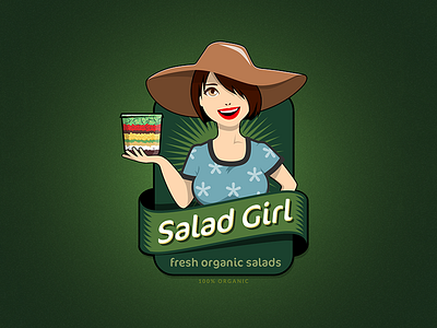 Salad Girl character design fresh girl green illustration mascot organic salad