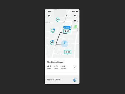 Did somebody say scooters?! 🛴 app app design beryl bike share cards directions map parking scooter ui