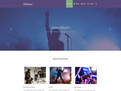 RSMalta! - Template for Events, Blogs or App landing pages app landing page blog design events joomla landing page template