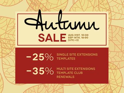 Autumn Sale 2018 - Joomla discounts joomla joomla extensions joomla template promotions sale