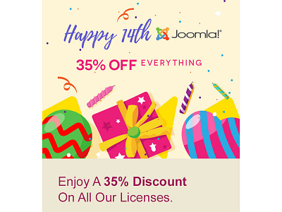 Happy Birthday Joomla agency business discounts joomla joomla designs joomla extensions joomla template promotions