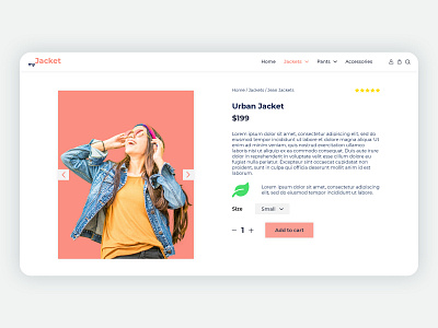 myJacket - Product Page adobexd design icon minimal ui ux web webdesign website