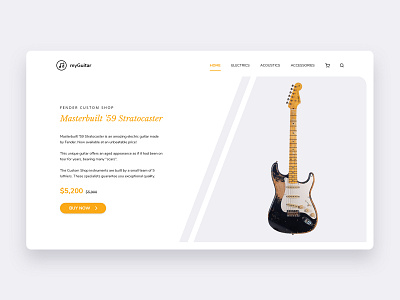 Guitar Landing Page adobexd design ecommerce business landing design landing page landing page design landingpage minimal ui ux web webdesign website