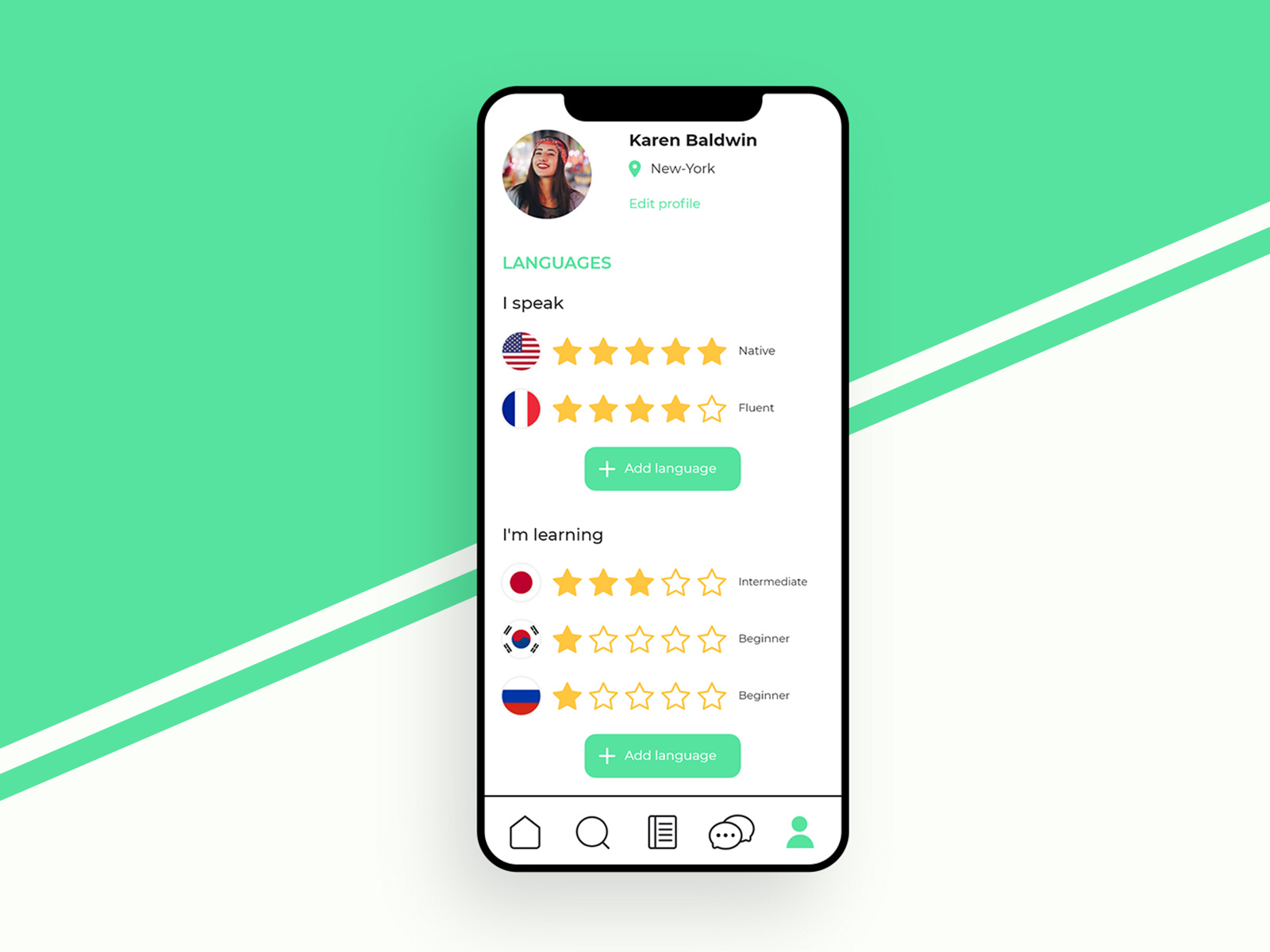 Language application Settings by Nicolas Milliard on Dribbble