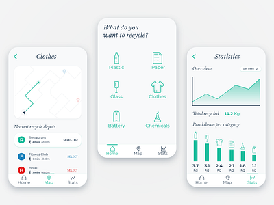 Smart Recycle app design icon ui ux