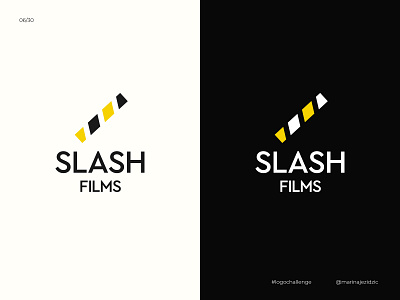 The 30 Day Logo Challenge 6 - Slash Films black branding design identity illustrator logo logocore logotype project white