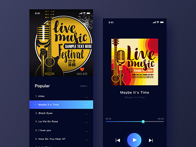 Music app design icon ui ux