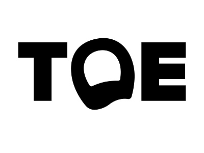Toe black branding design logo toe toenail vector wordmark