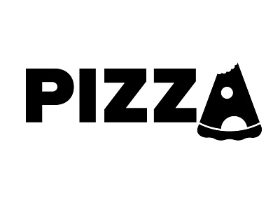 Pizza black design logo pepperoni pizza vector white wordmark