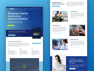 RCG Website blue design green homepage interactive landing page rcg ui web web design