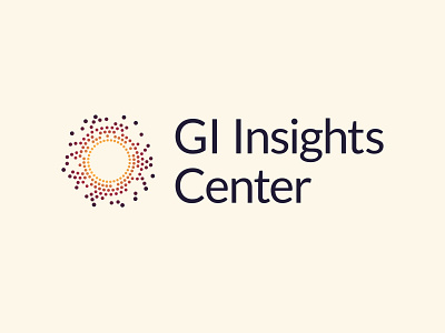 GI Insights Center black branding design gi gradient logo pharma red research vector yellow