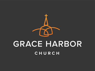 Grace Harbor Church logo black church grace harbor gray line orange vector