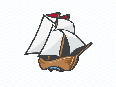 Wilmington Schooners secondary mark baseball blue brown illustration mark schooner secondary ship wilmington