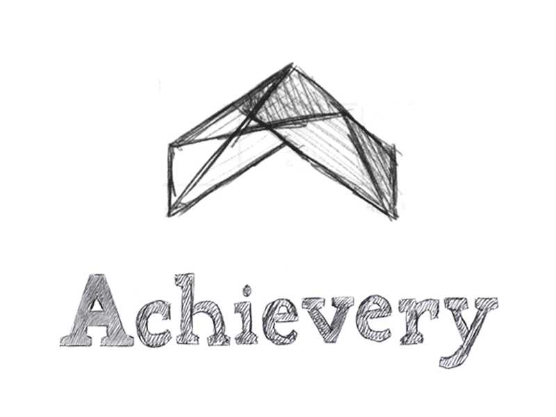 Achievery Logo Process logo branding layers blue green achievery gif process sketch