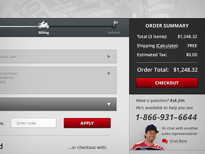 Riders Discount website - Checkout black cart checkout discount ecommerce gray motorcycle red riders ux web website