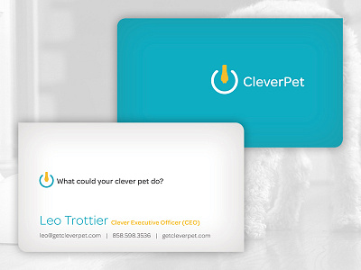 Cleverpet Business cards blue business card cards cleverpet dog pet pets print white yellow