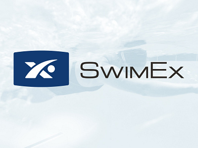 SwimEx Logo black blue branding logo pool pools swim swimex swimmer white x