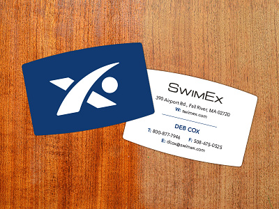 SwimEx Business Card blue branding business card pool pools print swim swimex swimmer white x