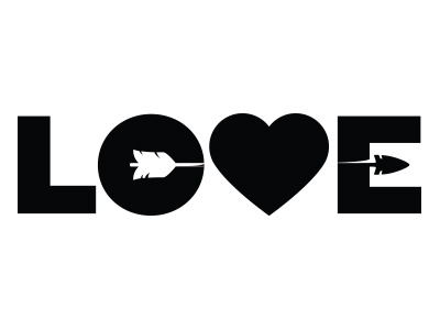 Love arrow black heart icon love white word wordmark