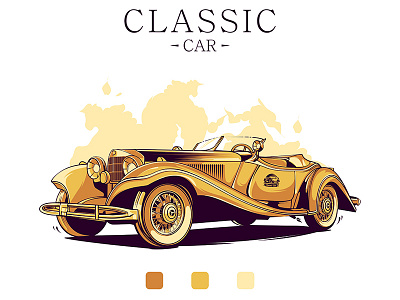 Classic Car americanclassic artwork carillustration cars cartoon classiccars forsale garage illustration musclecar musclegarage tshirtdesign