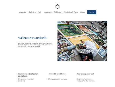 Artcrib Landing Page [WIP] design ui ux web