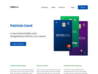 Patricia Card Landing Page Redesign design ui ui design web