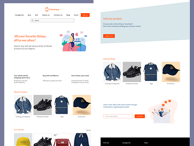 Ok boutique Mock up design ui ui design web