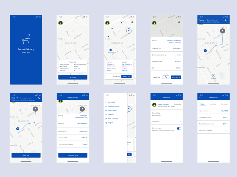 Motorbike riders app for delivery services by Nsikan Etukudoh on Dribbble