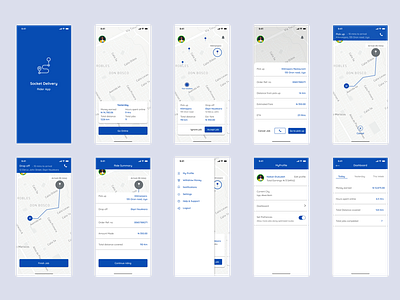 Motorbike riders app for delivery services mobile ui design ux design