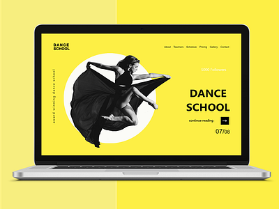 Dance School Site bowwe business dance studio design graphic design ui web web deisgn web design website website concept website creator