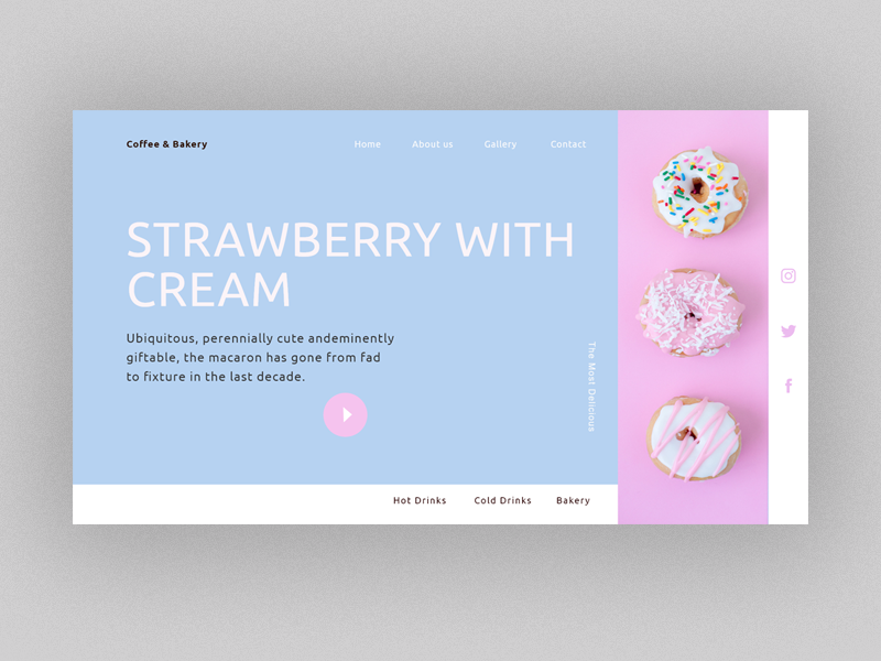 Doughnut Design marketing modern graphic design brand identity userinterfacedesign pink website concept baker cookie doughnut bakery website builder web design bowwe web design logo business ui illustration