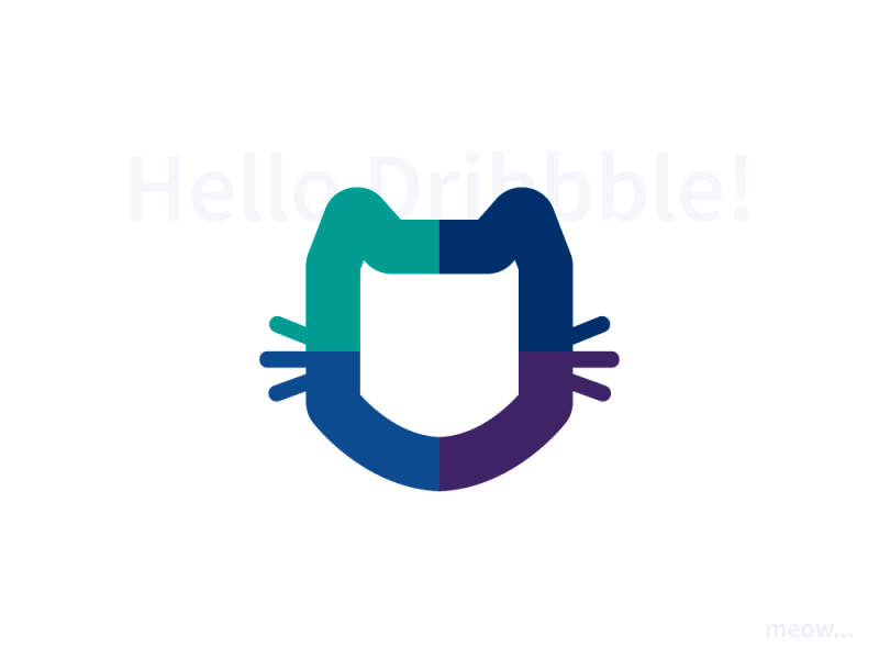 Hello Dribbble! 😸 agency cat debut first shot lips meow