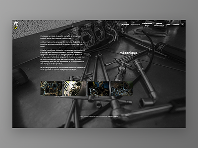 Antibes Engineering Website background car design engine fullscreen mechanic motorbike site sport ui website