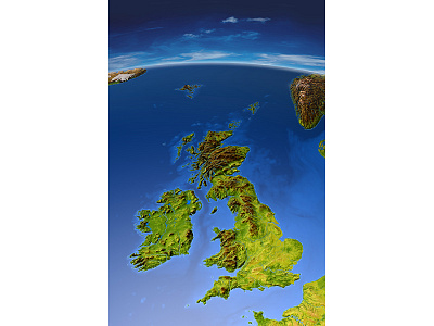 British Isles britain british cartography illustration isles map panoramic topographic topography