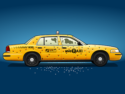 I'm Afraid of Americans gradient illustration illustrator mesh nyc taxi vector yellow