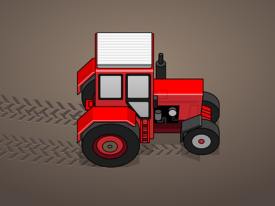 Blocky Tractor illustration illustrator red tractor vector vehicle