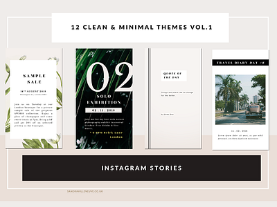 Clean & Minimal Instagram Stories graphic instagram minimal psd template theme