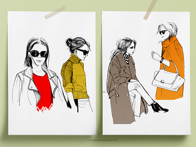 Street Style Illustrations colour fashion graphic illustration retail sketch