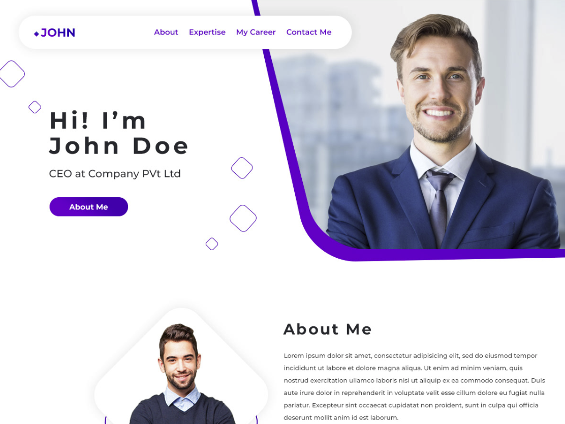Personal CV Template by PixelMock on Dribbble