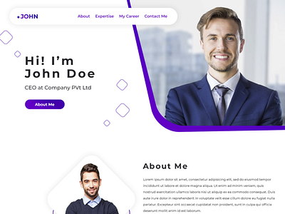 Personal CV Template design ui ux web